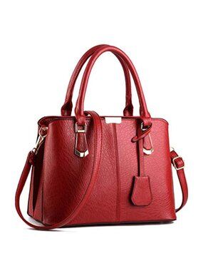 Top-Handle Tote Bag Waterproof Faux Leather Multi-Pocket Shoulder Crossbody